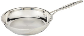 Cuisinart 8-Inch Open Skillet in stainless steel with mirror finish for even heating.