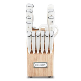 Cuisinart 8-inch chef knife highlighting precision high-carbon stainless steel edge.