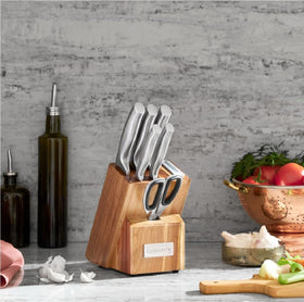 Cuisinart acacia block with sharpener keeps blades ready for use