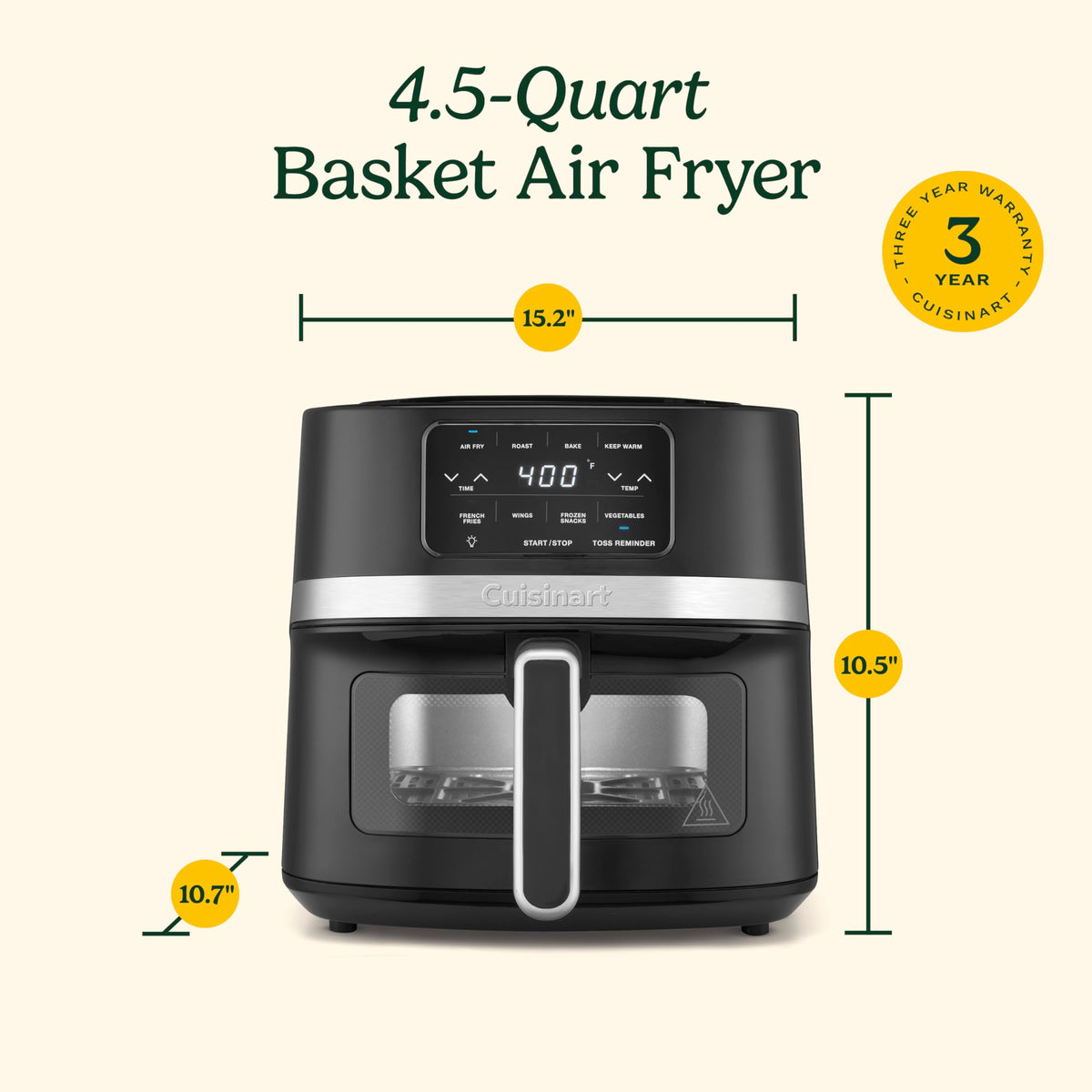 Cuisinart AIR-160NAS viewing window lets you monitor progress at a glance.
