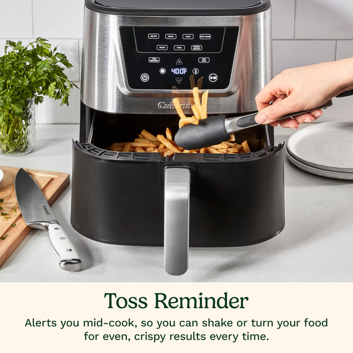 Cuisinart air fryer ceramic non-stick basket cleans easily