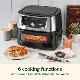 Cuisinart air fryer oven with 6 presets and intuitive digital display for simple cooking.