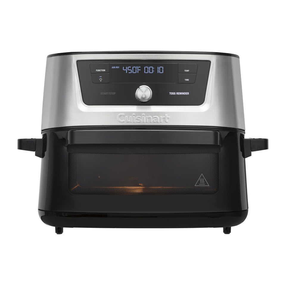 Cuisinart air fryer oven 9-quart basket ready for large batches and quick meals.