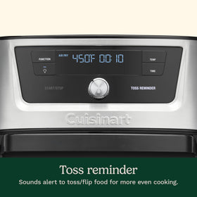 Cuisinart air fryer oven divider helps batch cook different foods.