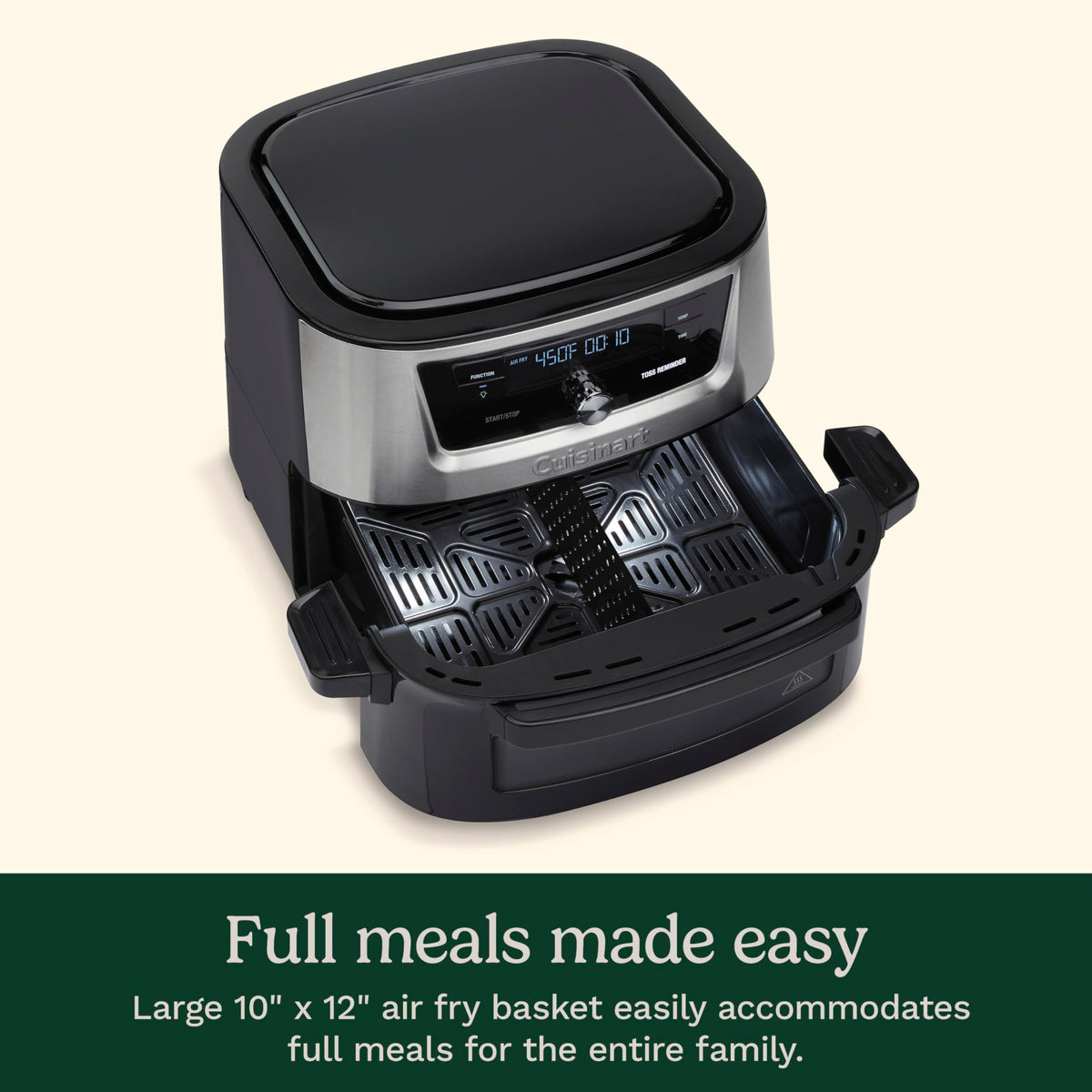 Cuisinart air fryer oven top fan heater delivers fast, even hot air for crispy results.