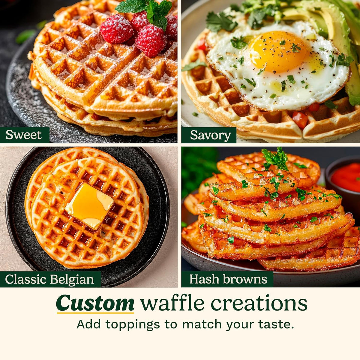Cuisinart Belgian Waffle Maker round brushed stainless steel cover adds style
