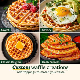 Cuisinart Belgian Waffle Maker round brushed stainless steel cover adds style