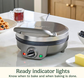 Cuisinart Belgian Waffle Maker round nonstick grids release waffles easily