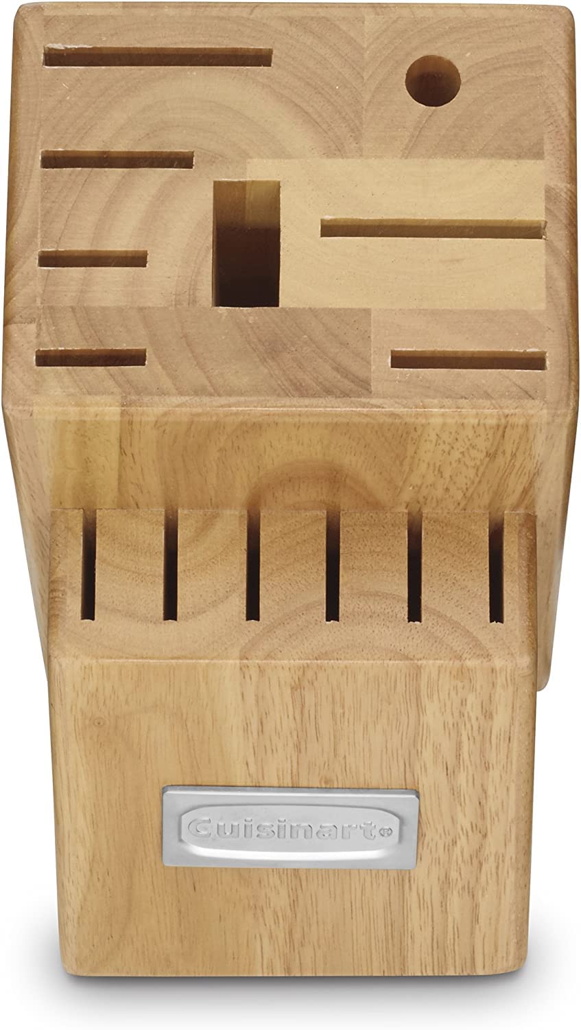 Cuisinart block knife set with 8-inch slicing knife for even cuts.