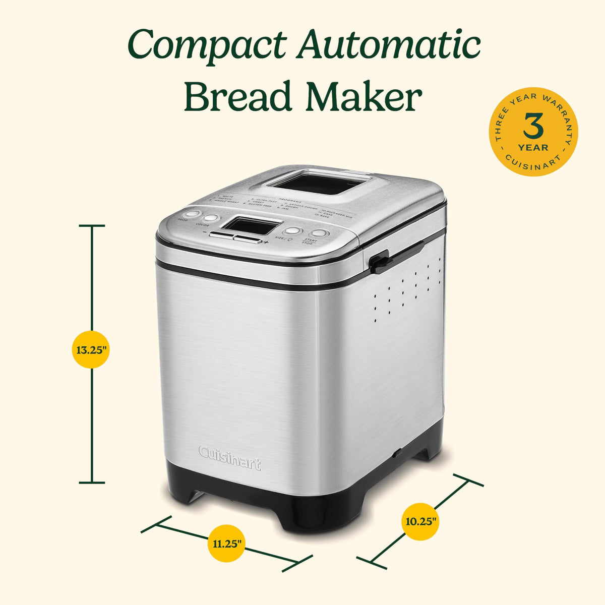 Cuisinart bread maker kneading paddle in action for consistent mixing.