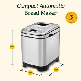 Cuisinart bread maker kneading paddle in action for consistent mixing.