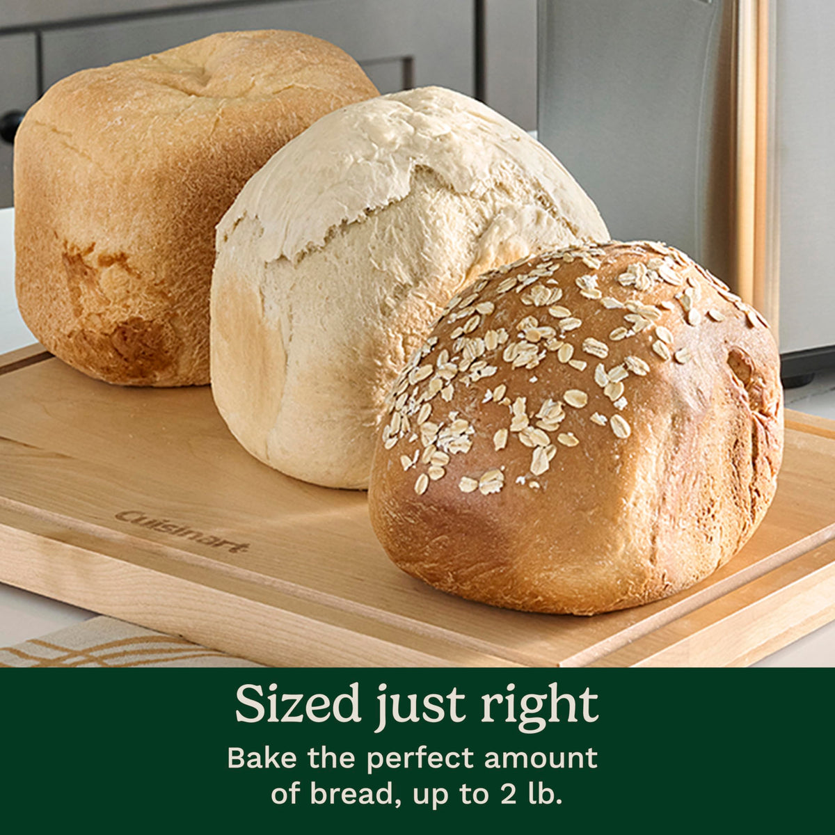 Cuisinart bread maker 3 crust colors for customizable loaf appearance