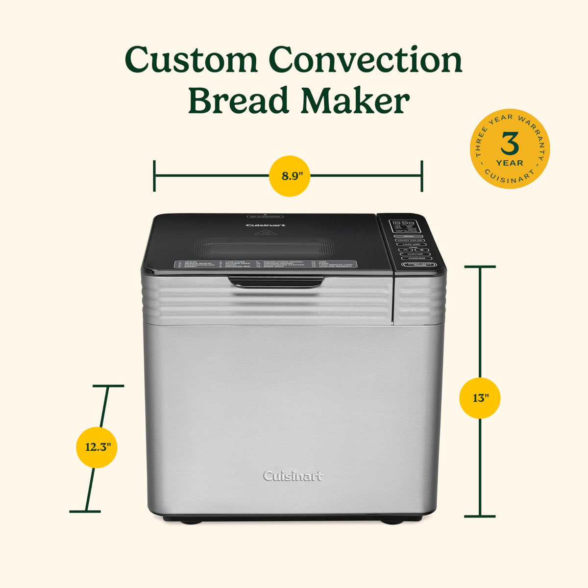 Cuisinart bread maker convection browning for even color