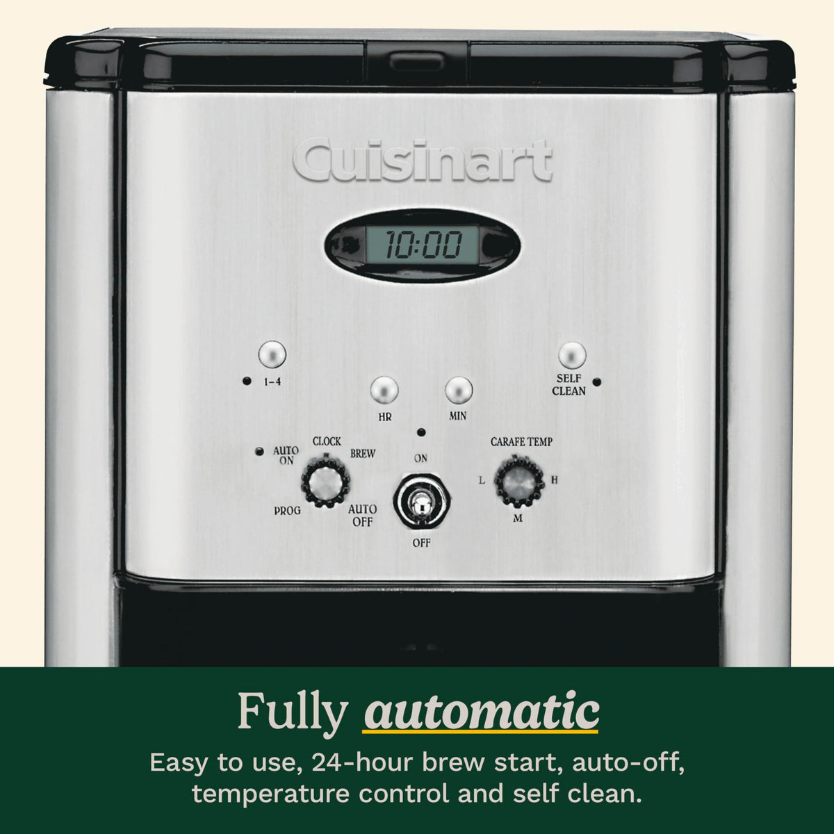 Cuisinart Brew Central ergonomic carafe handle for comfortable pouring.