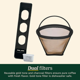 Cuisinart Brew Central gold-tone filter and charcoal filter for cleaner flavor.