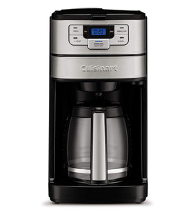 Cuisinart built-in grinder in action during brewing demonstrates fresh ground flavor.