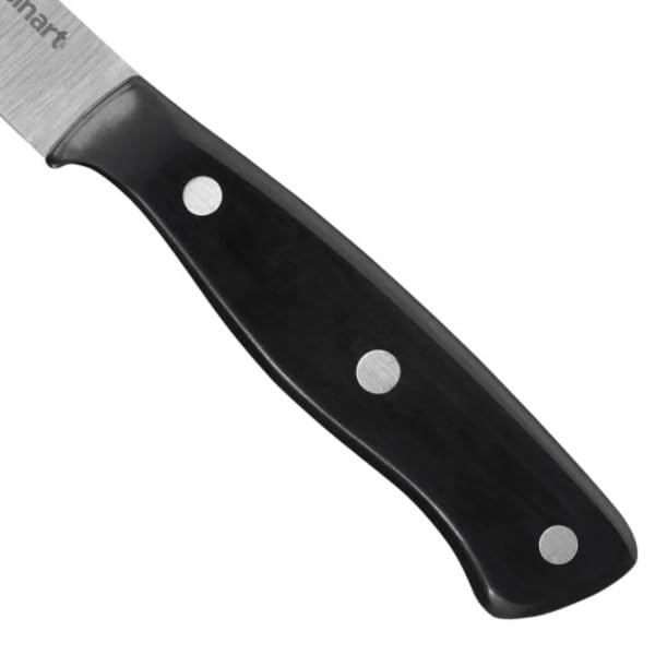 Cuisinart C77TR-S6SK handle close-up, ergonomic triple-rivet grip for comfort.