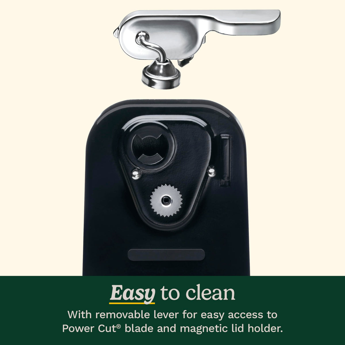 Sleek black Cuisinart opener fits modern kitchen counters for daily tasks