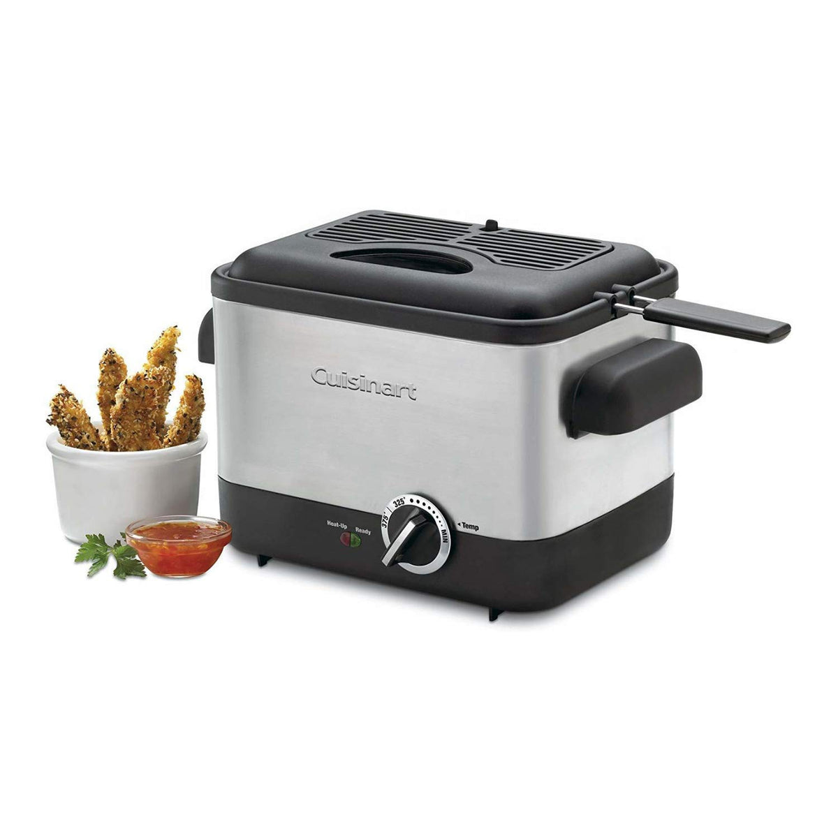 Cuisinart CDF-100NAS removable charcoal filter helps reduce odors during cooking.