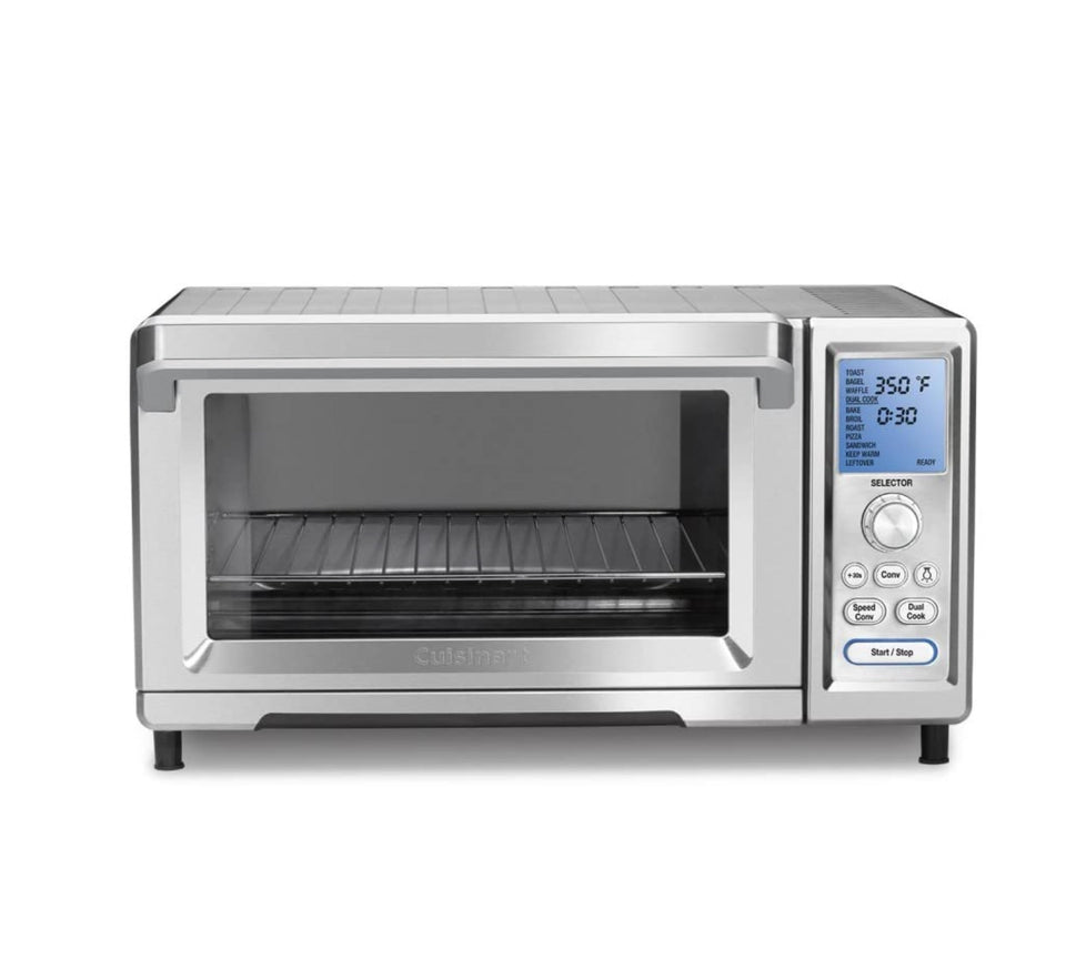 Cuisinart Chef's Convection Toaster Oven front view with sleek stainless steel for stylish, space-saving meals.