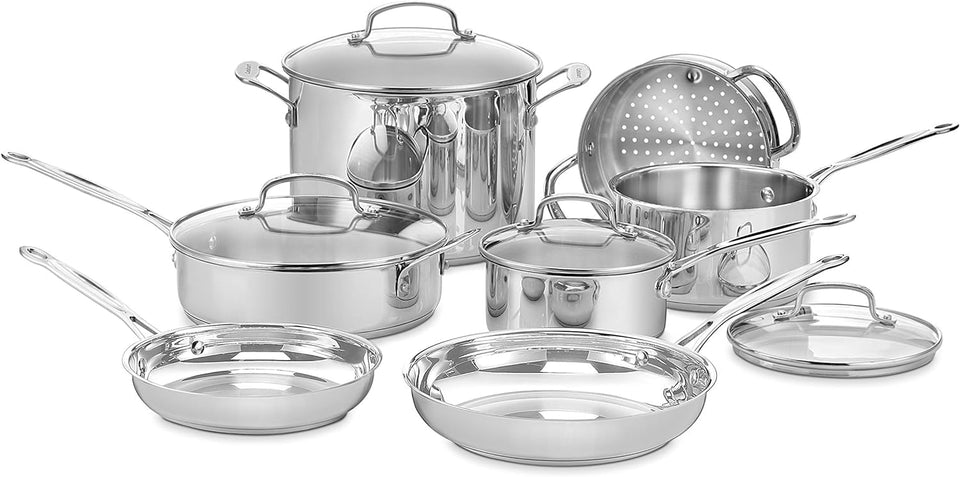Cuisinart Chef’s Classic 11-piece overview with glass lids for versatile cooking
