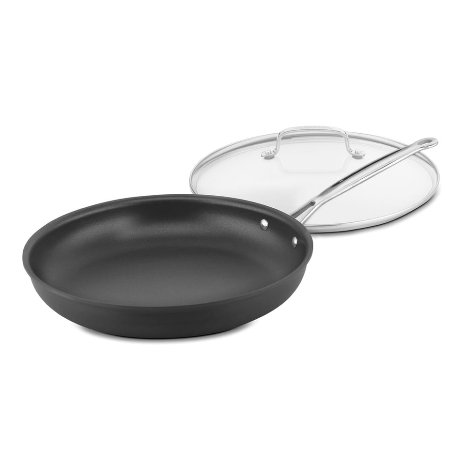 Cuisinart Chef's Classic 12-inch skillet with glass lid for even browning and flavor locking