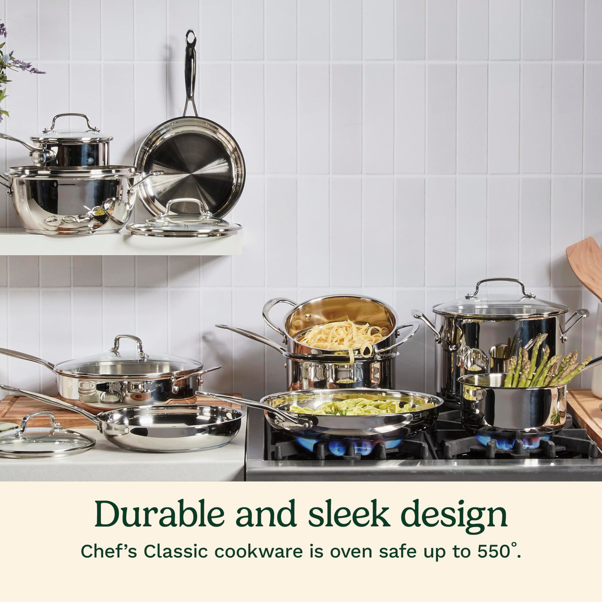 Cuisinart Chef's Classic stockpot rim close-up showing drip-free pouring design.