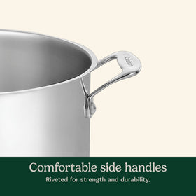 Cuisinart Chef's Classic 12-quart stockpot with steamer basket for healthy steaming.