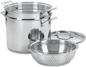 Cuisinart Chef's Classic 12-quart stockpot with lid for efficient family meals.