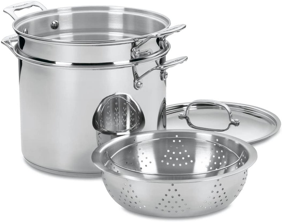 Cuisinart Chef's Classic 12-quart stockpot with lid for efficient family meals.
