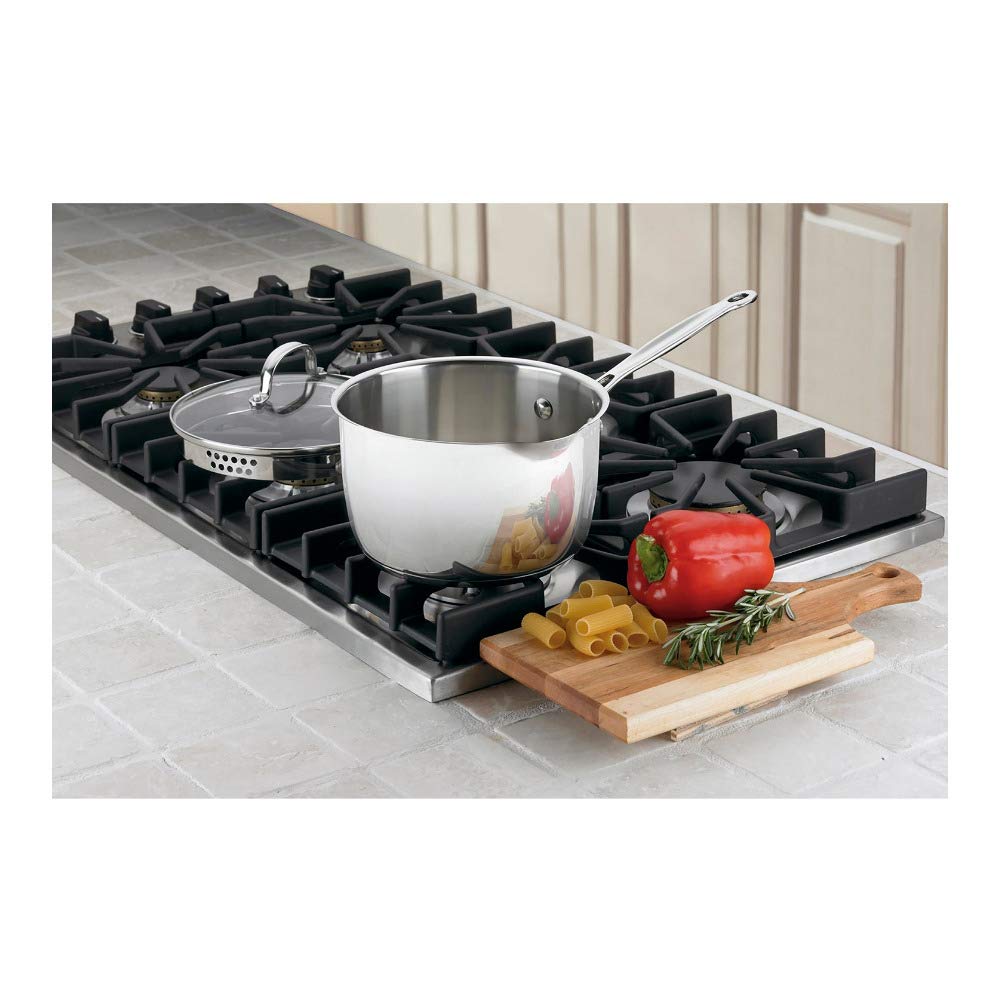 Cuisinart Chef's Classic 3qt saucepan pour-spout highlights drip-free pouring.