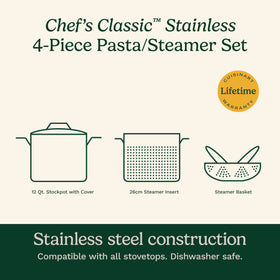 Cuisinart Chef's Classic stockpot is dishwasher-safe for quick cleanup.