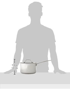 Cuisinart 4-quart saucepan with a tapered rim for drip-free pouring.