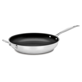 Cuisinart Chef's Classic 12-inch skillet with helper handle for easy maneuvering and even heating.