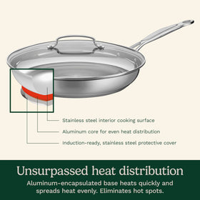Cuisinart Chef's Classic stainless skillet highlights durability and even browning