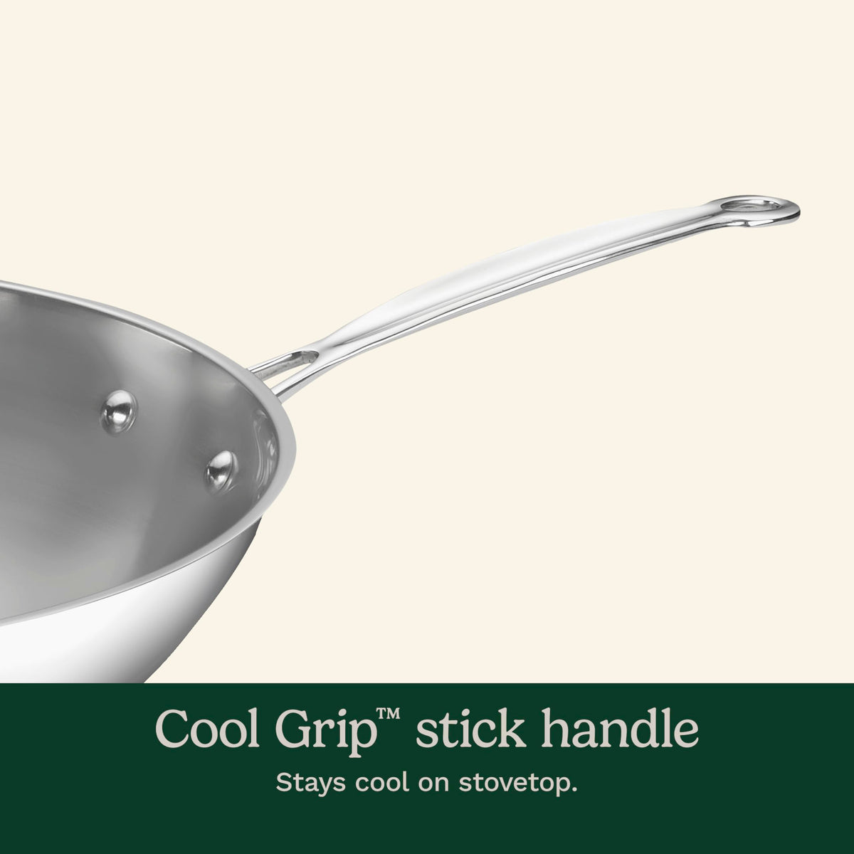 Cuisinart Chef's Classic 14-inch stir-fry pan with lid on to retain moisture