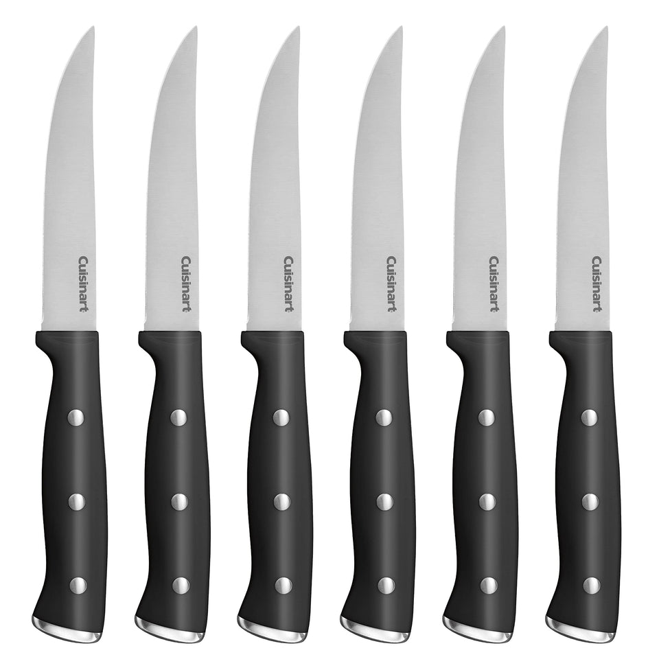 Cuisinart Classic Forged steak knife set with triple rivet handles for precise slicing