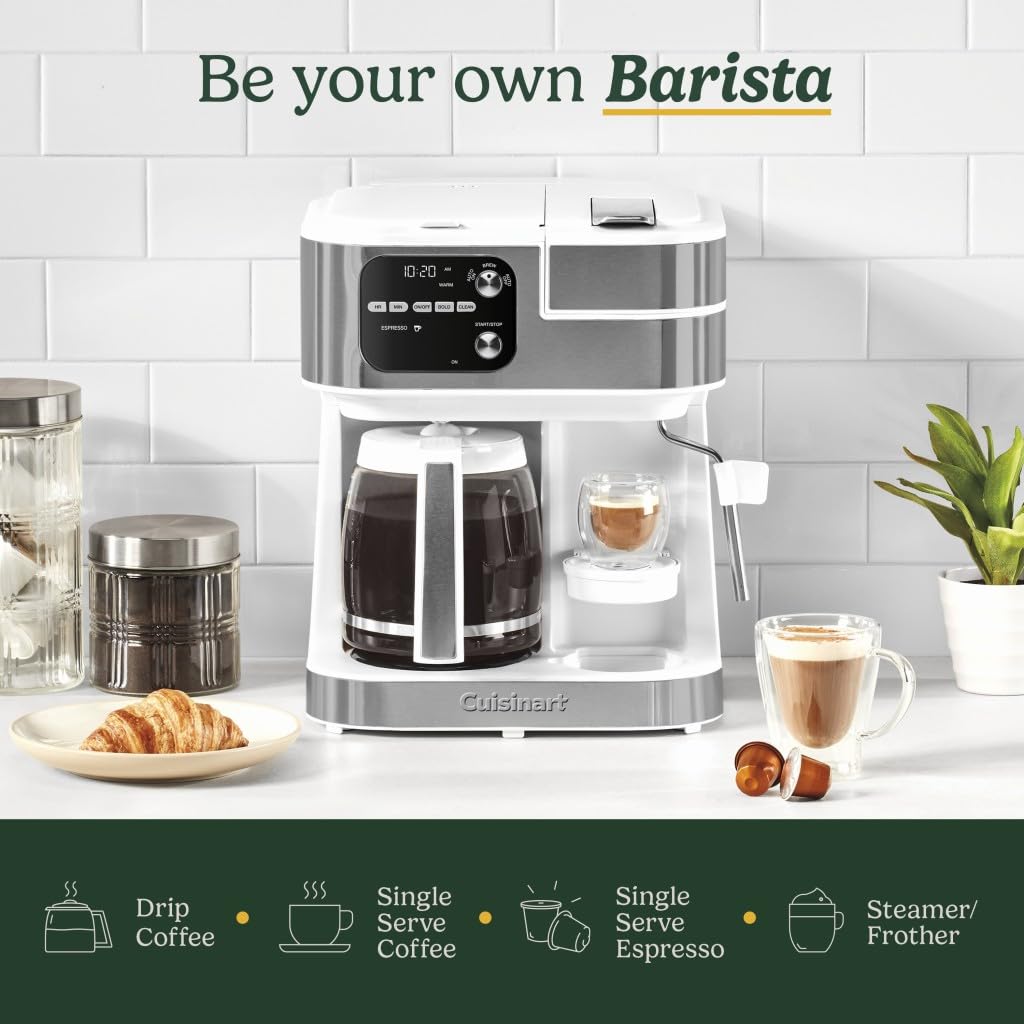 Cuisinart Barista Bar brews up to 12 cups for family mornings.