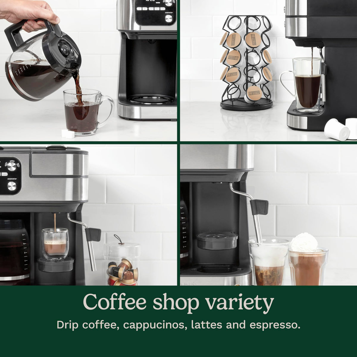Cuisinart Coffee Center Barista Bar single-serve pods compatibility for quick brews.