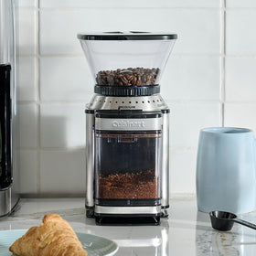 Cuisinart grinder showing one-touch grind for easy operation.