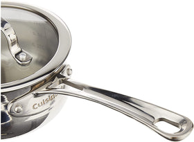 Cuisinart Contour stainless saucepan with glass cover preserving moisture during simmering