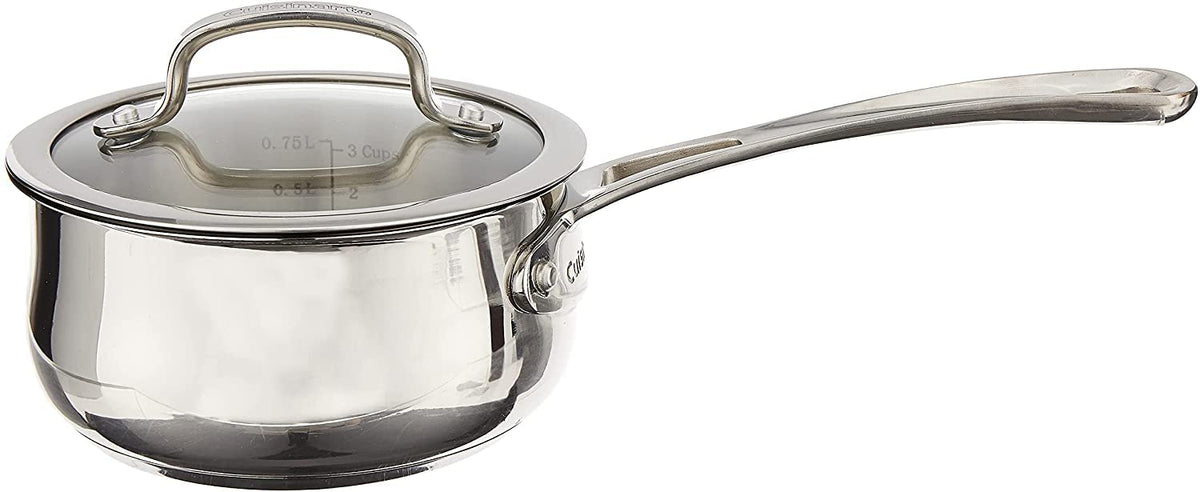 Cuisinart Contour saucepan handle highlighting secure, cool-grip design for precise cooking