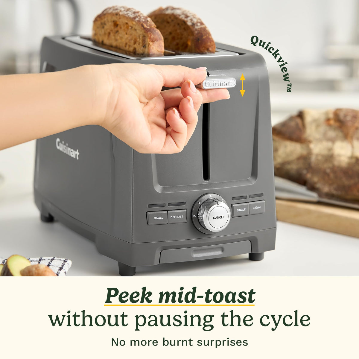 Cuisinart Core Collection toaster one slice technology for balanced browning