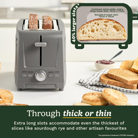 Cuisinart Core Collection toaster bagel setting showing toasted cut side