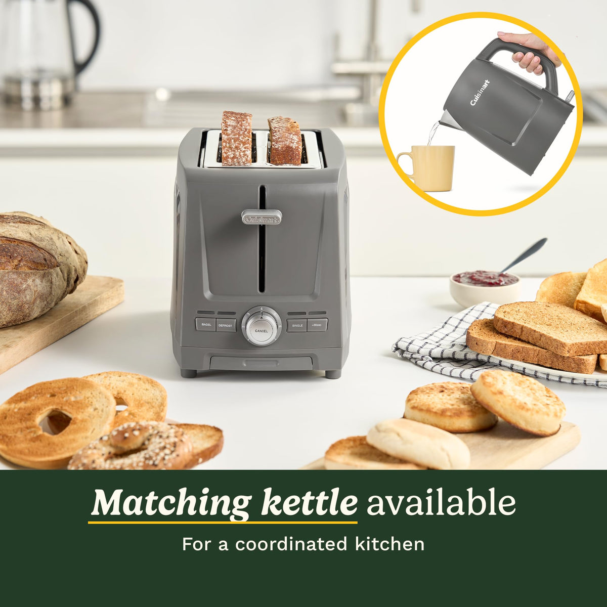 Cuisinart Core Collection toaster cord storage keeps counter tidy