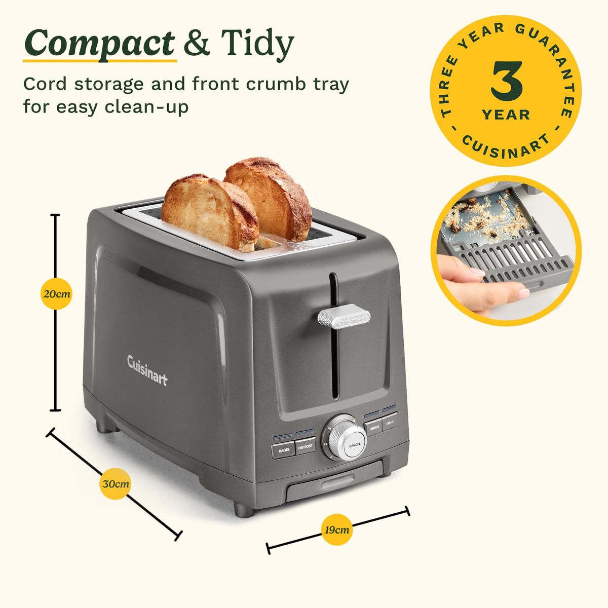 Cuisinart Core Collection toaster front controls for Bagel and Defrost