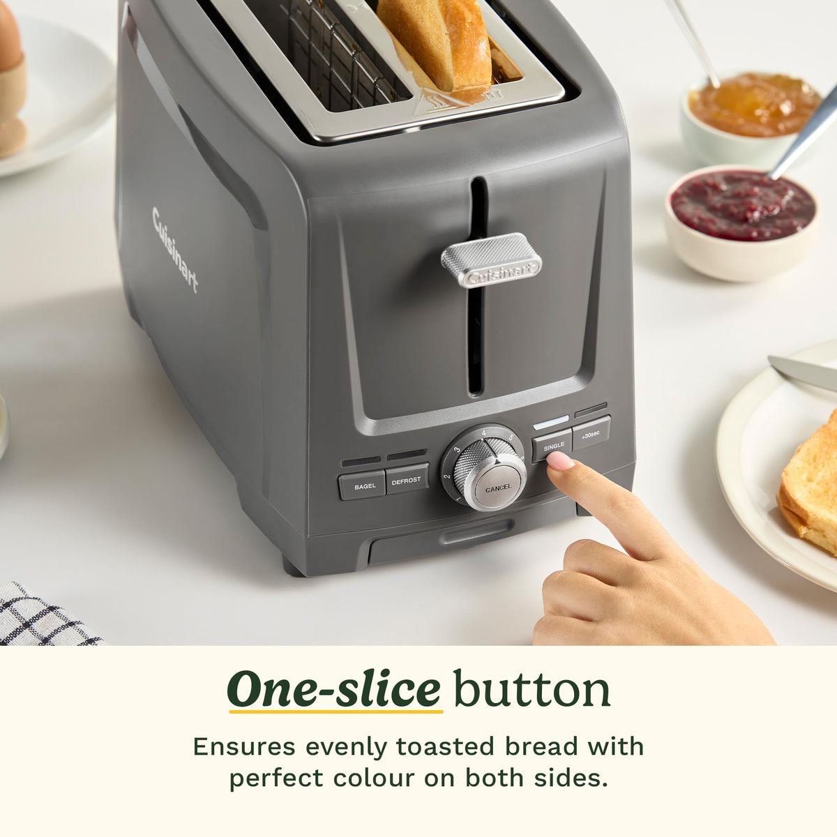 Cuisinart Core Collection toaster removable crumb tray for easy cleanup