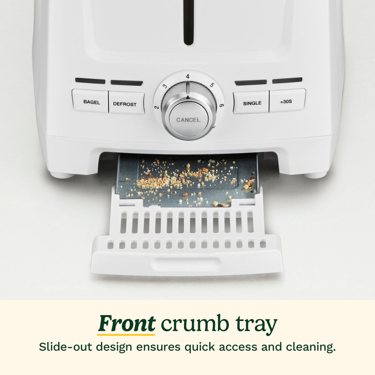 Cuisinart Core Collection toaster Removable crumb tray and cord storage