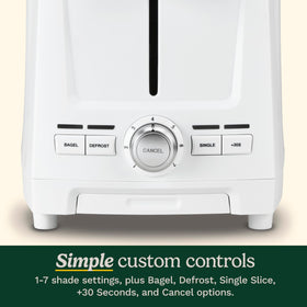Cuisinart Core Collection toaster Defrost function for even thawed toast