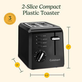 Cuisinart CPT-122BK toaster in a dorm or small kitchen setup